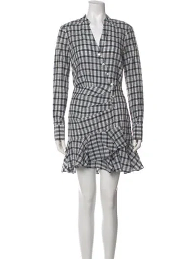 Pre-owned Veronica Beard Plaid Print Mini Dress In Grey