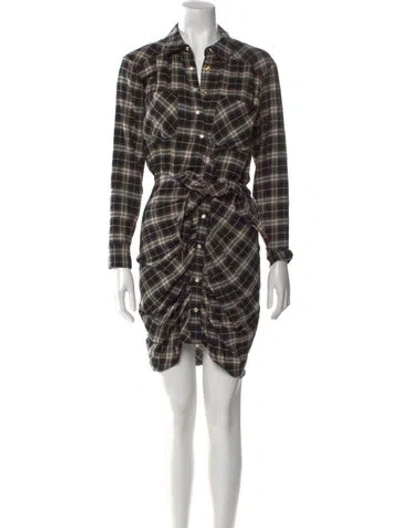 Pre-owned Veronica Beard Plaid Print Mini Dress In Neutral