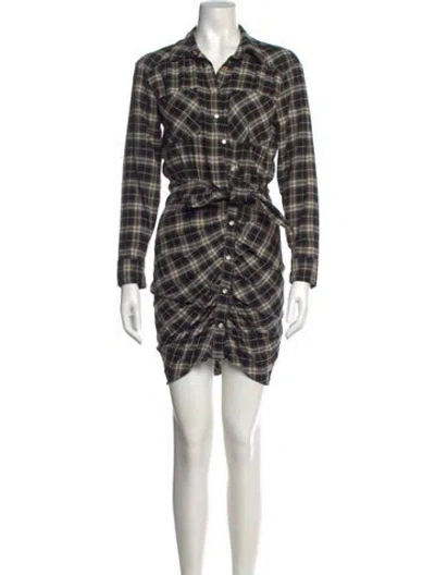 Pre-owned Veronica Beard Plaid Print Mini Dress In Neutral