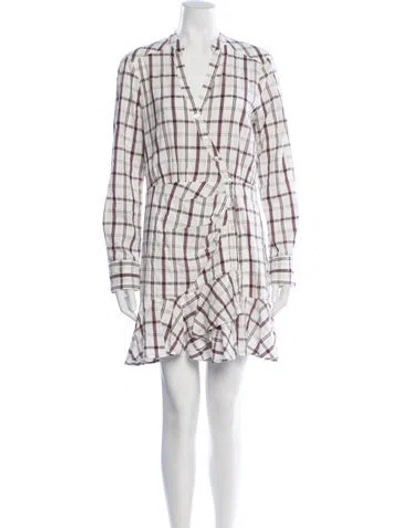 Pre-owned Veronica Beard Plaid Print Mini Dress In Neutral