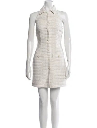Pre-owned Veronica Beard Plaid Print Mini Dress In Neutral