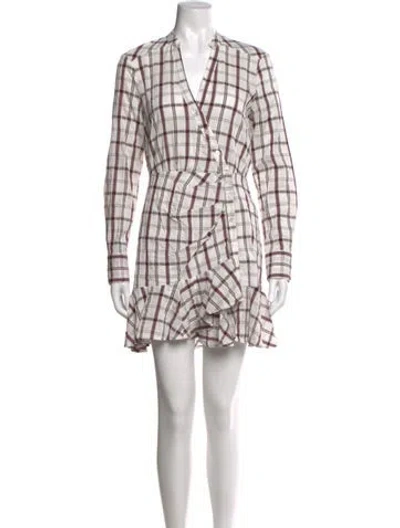 Pre-owned Veronica Beard Plaid Print Mini Dress In Neutral