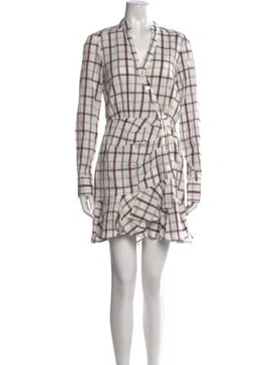 Pre-owned Veronica Beard Plaid Print Mini Dress In Neutral