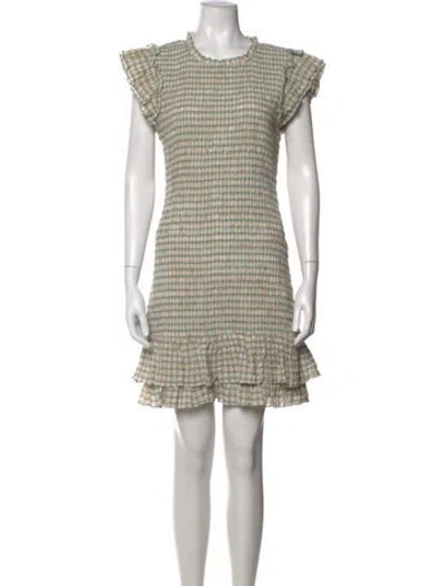 Pre-owned Veronica Beard Plaid Print Mini Dress In Neutrals