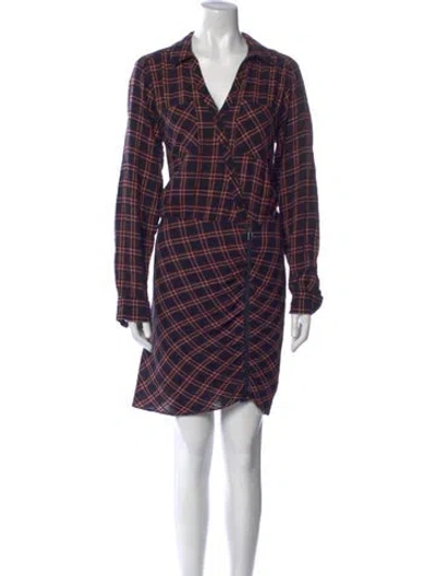 Pre-owned Veronica Beard Plaid Print Mini Dress In Red