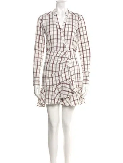 Pre-owned Veronica Beard Plaid Print Mini Dress In Red