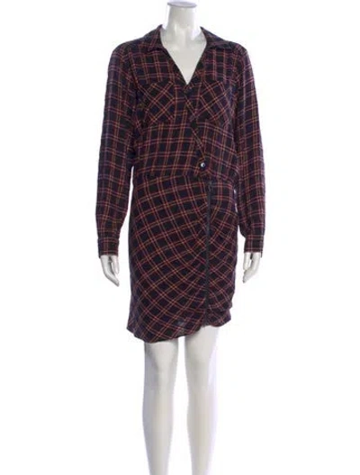 Pre-owned Veronica Beard Plaid Print Mini Dress In Red