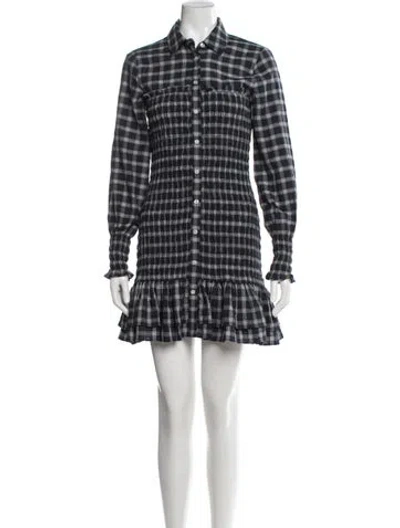 Pre-owned Veronica Beard Plaid Print Mini Dress W/ Tags In Blue
