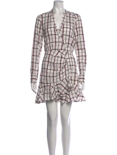 Pre-owned Veronica Beard Plaid Print Mini Dress In White
