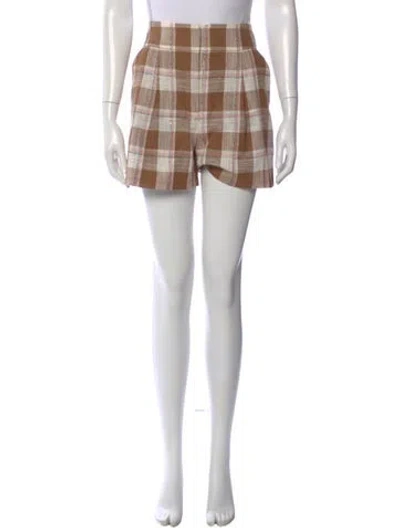 Pre-owned Veronica Beard Plaid Print Mini Shorts In Blue