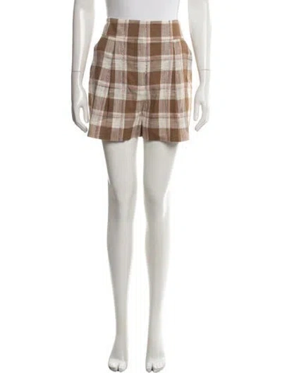 Pre-owned Veronica Beard Plaid Print Mini Shorts In Blue