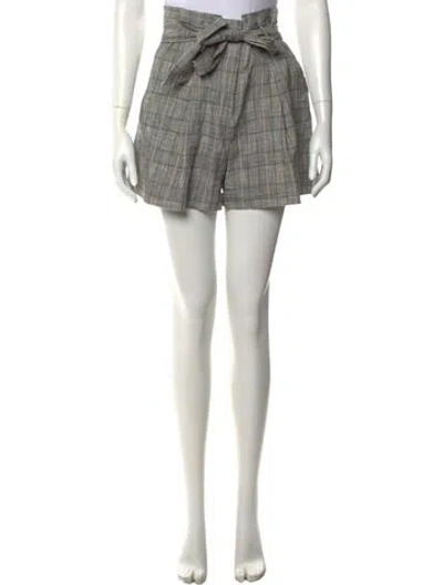 Pre-owned Veronica Beard Plaid Print Mini Shorts In Grey