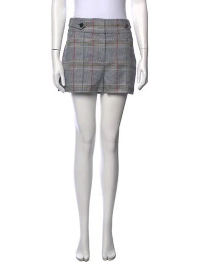 Pre-owned Veronica Beard Plaid Print Mini Shorts In Multi