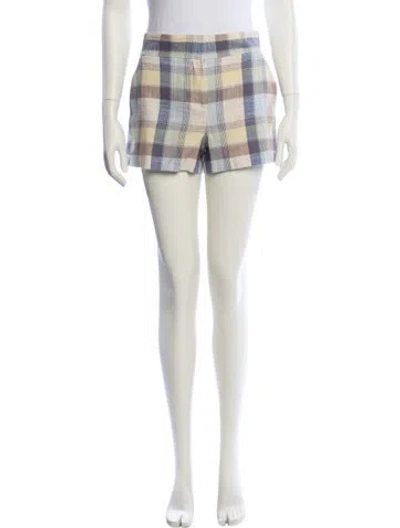Pre-owned Veronica Beard Plaid Print Mini Shorts In Neutral