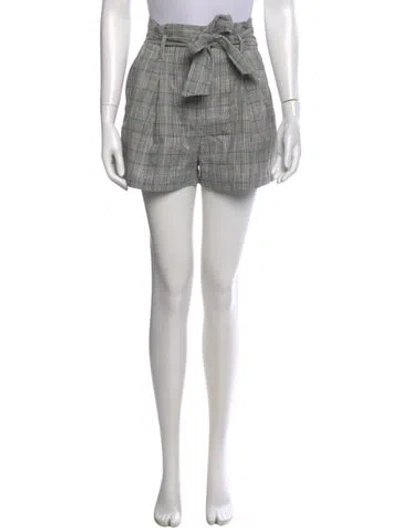 Pre-owned Veronica Beard Plaid Print Mini Shorts In Neutral