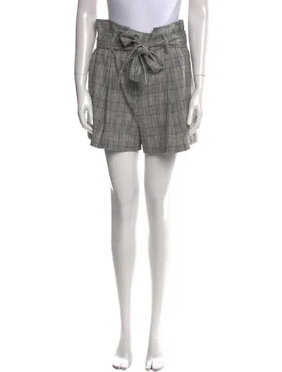 Pre-owned Veronica Beard Plaid Print Mini Shorts In Neutral