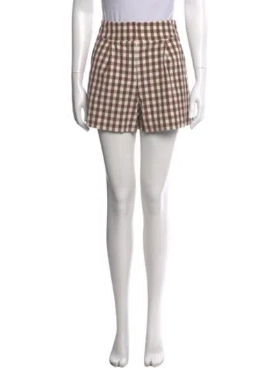 Pre-owned Veronica Beard Plaid Print Mini Shorts In Neutral