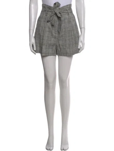 Pre-owned Veronica Beard Plaid Print Mini Shorts In Neutral