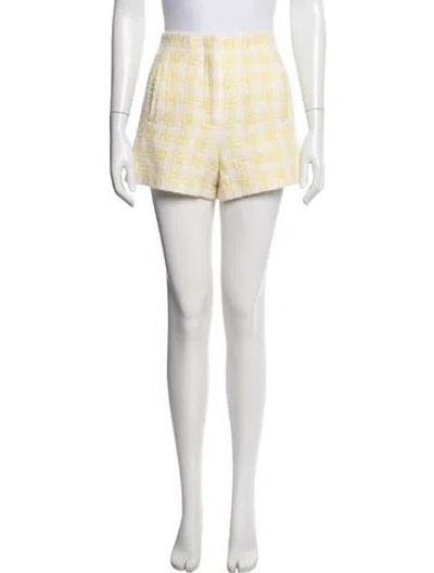 Pre-owned Veronica Beard Plaid Print Mini Shorts In Neutral