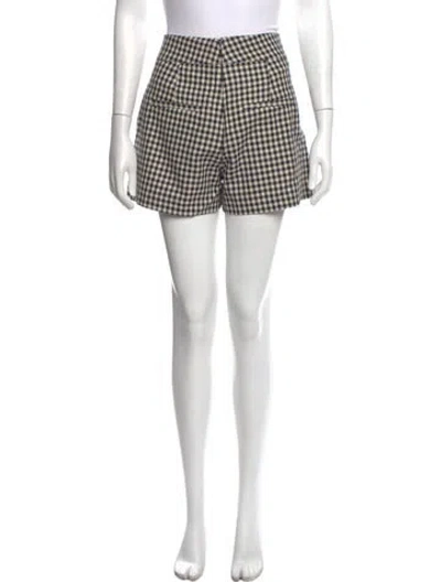 Pre-owned Veronica Beard Plaid Print Mini Shorts In Neutral