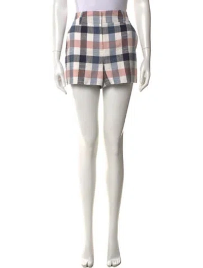 Pre-owned Veronica Beard Plaid Print Mini Shorts In Neutral