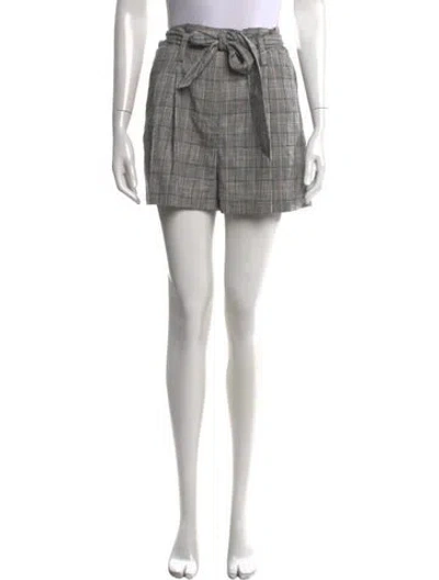 Pre-owned Veronica Beard Plaid Print Mini Shorts In Neutral