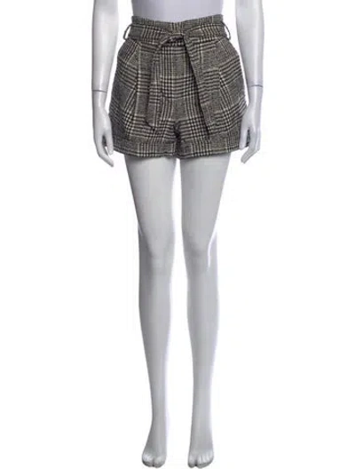 Pre-owned Veronica Beard Plaid Print Mini Shorts In Neutral