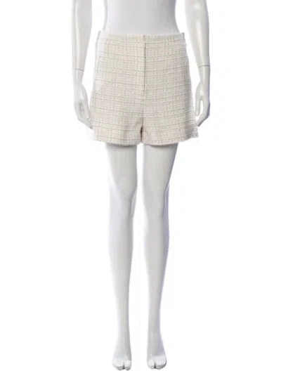 Pre-owned Veronica Beard Plaid Print Mini Shorts In Neutral