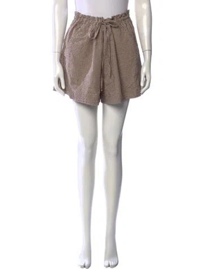 Pre-owned Veronica Beard Plaid Print Mini Shorts In Neutrals