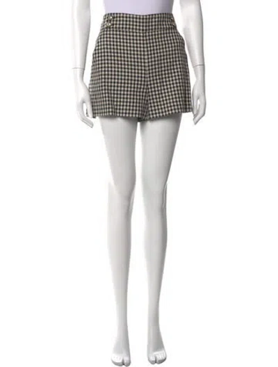 Pre-owned Veronica Beard Plaid Print Mini Shorts In Neutrals