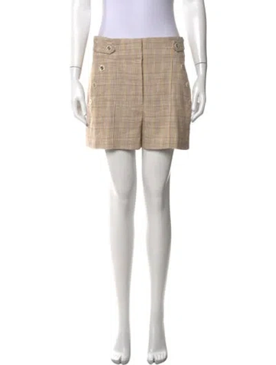 Pre-owned Veronica Beard Plaid Print Mini Shorts In Neutrals