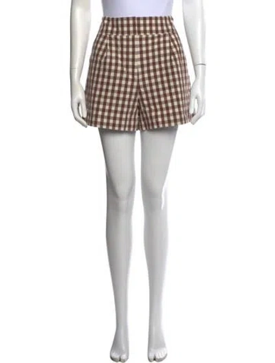 Pre-owned Veronica Beard Plaid Print Mini Shorts In Neutrals