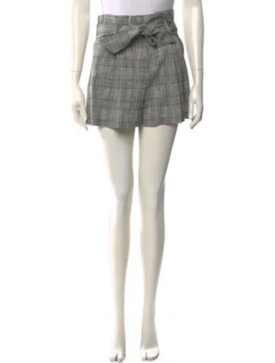 Pre-owned Veronica Beard Plaid Print Mini Shorts W/ Tags In Black
