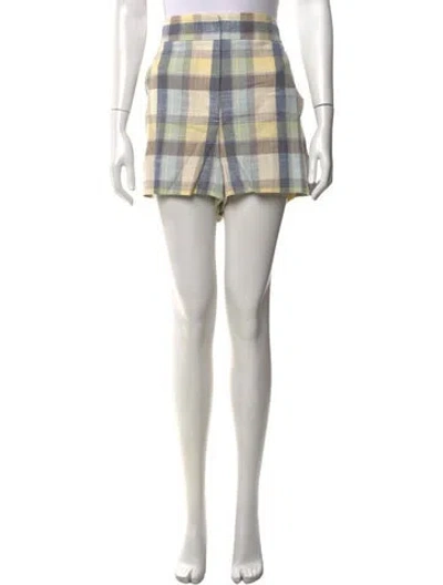 Pre-owned Veronica Beard Plaid Print Mini Shorts W/ Tags In Black