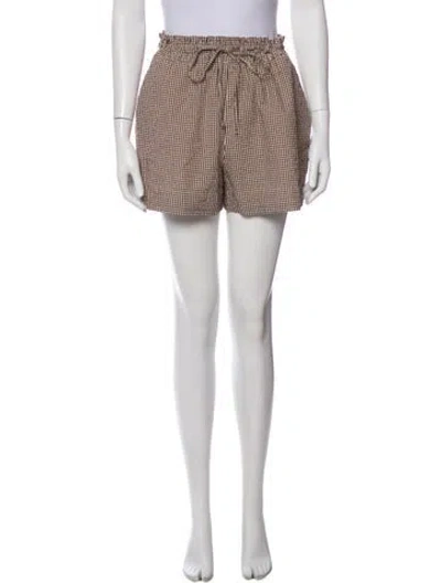 Pre-owned Veronica Beard Plaid Print Mini Shorts W/ Tags In Gray
