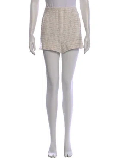 Pre-owned Veronica Beard Plaid Print Mini Shorts W/ Tags In Neutral