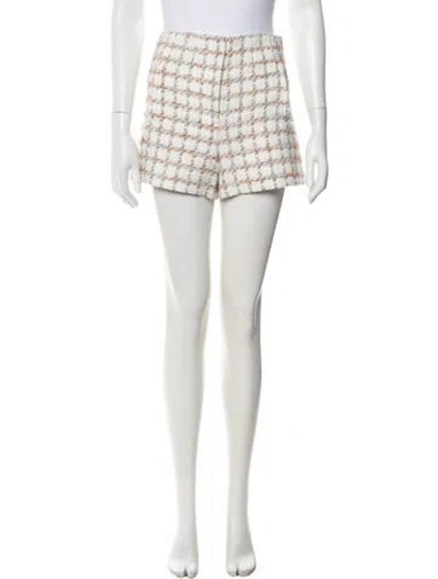 Pre-owned Veronica Beard Plaid Print Mini Shorts W/ Tags In Neutrals