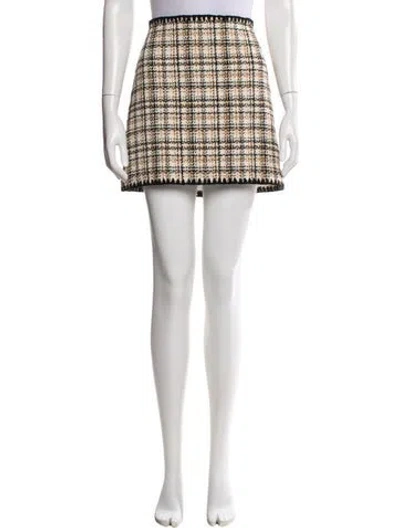 Pre-owned Veronica Beard Plaid Print Mini Skirt In Black