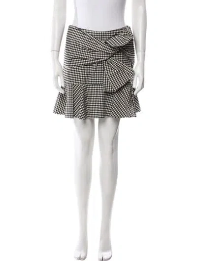 Pre-owned Veronica Beard Plaid Print Mini Skirt In Black