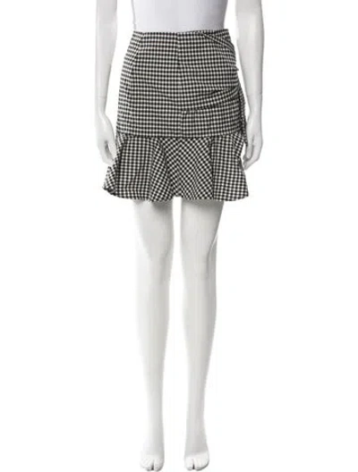 Pre-owned Veronica Beard Plaid Print Mini Skirt In Black