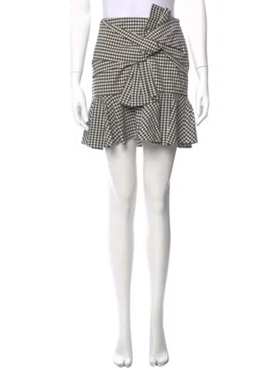 Pre-owned Veronica Beard Plaid Print Mini Skirt In Black