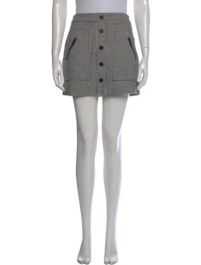 Pre-owned Veronica Beard Plaid Print Mini Skirt In Black