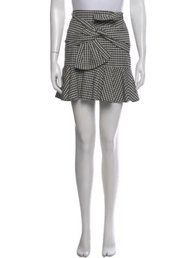 Pre-owned Veronica Beard Plaid Print Mini Skirt In Black