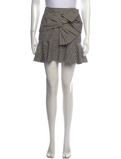 Pre-owned Veronica Beard Plaid Print Mini Skirt In Black/neutrals