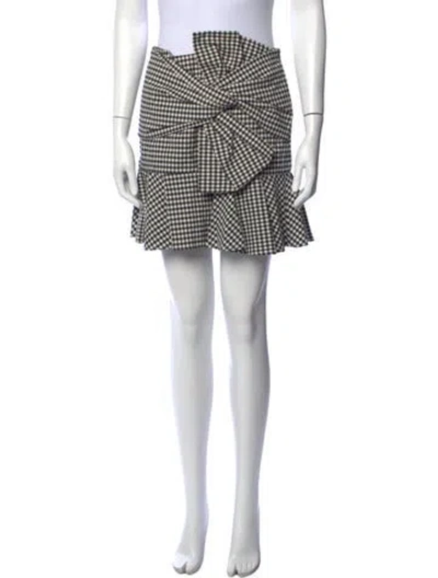 Pre-owned Veronica Beard Plaid Print Mini Skirt In Black/neutrals