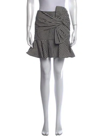 Pre-owned Veronica Beard Plaid Print Mini Skirt In Black/white