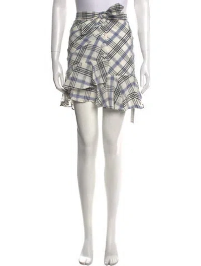 Pre-owned Veronica Beard Plaid Print Mini Skirt In Blue