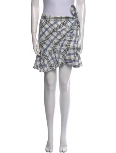 Pre-owned Veronica Beard Plaid Print Mini Skirt In Blue