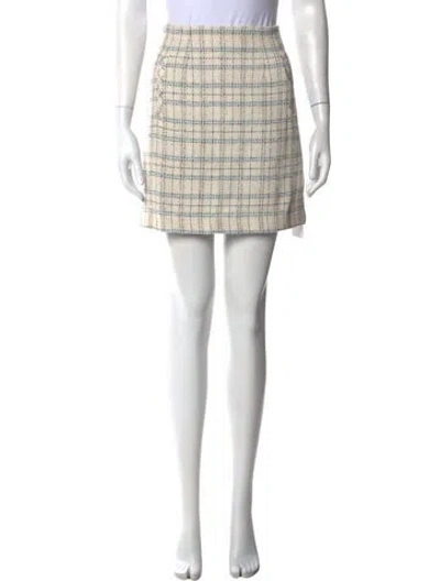 Pre-owned Veronica Beard Plaid Print Mini Skirt In Blue