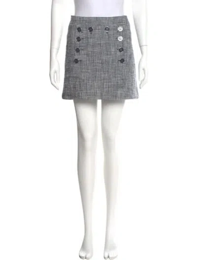 Pre-owned Veronica Beard Plaid Print Mini Skirt In Blue